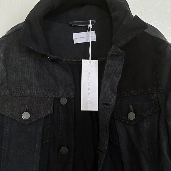 Triarchy / Atelier Denim Black Fringe Jacket - Picture 4 of 8